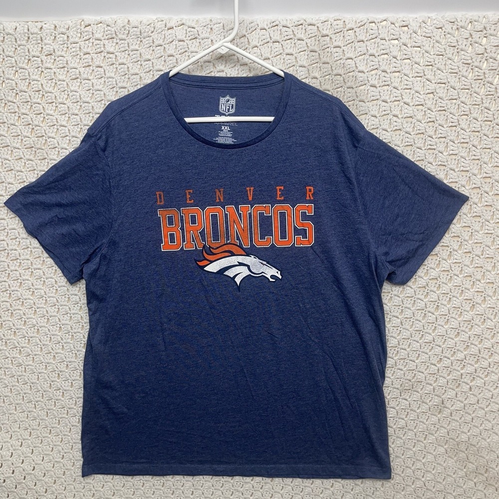 Denver Broncos NFL Team Apparel  T-Shirt Men's‎ XXL Navy Blue Football